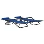 Tumbonas plegables con reposapiés 2 unidades acero azul de vidaXL, Tumbonas - Ref: Foro24-44342, Precio: 118,46 €, Descuento: %