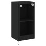 Mueble de TV de pared con luces LED negro 40,5x35x80 cm de , Muebles TV - Ref: Foro24-837261, Precio: 60,10 €, Descuento: %