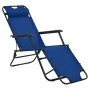 Tumbonas plegables con reposapiés 2 unidades acero azul de vidaXL, Tumbonas - Ref: Foro24-44342, Precio: 118,46 €, Descuento: %