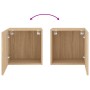 Mueble TV de pared madera ingeniería roble Sonoma 40,5x30x40 cm de , Muebles TV - Ref: Foro24-836900, Precio: 36,05 €, Descue...