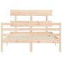 Estructura de cama con cabecero madera maciza 140x190 cm de , Camas y somieres - Ref: Foro24-3195071, Precio: 117,37 €, Descu...