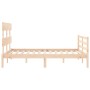 Estructura de cama con cabecero madera maciza 140x190 cm de , Camas y somieres - Ref: Foro24-3195071, Precio: 117,37 €, Descu...