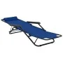 Tumbonas plegables con reposapiés 2 unidades acero azul de vidaXL, Tumbonas - Ref: Foro24-44342, Precio: 118,46 €, Descuento: %