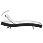 Tumbonas con mesita 2 unidades ratán sintético textilene negro de vidaXL, Tumbonas - Ref: Foro24-44894, Precio: 315,19 €, Des...