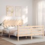 Estructura de cama con cabecero madera maciza 140x190 cm de , Camas y somieres - Ref: Foro24-3195266, Precio: 122,91 €, Descu...