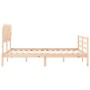Estructura de cama con cabecero madera maciza 140x190 cm de , Camas y somieres - Ref: Foro24-3195266, Precio: 122,91 €, Descu...