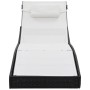 Tumbonas con mesita 2 unidades ratán sintético textilene negro de vidaXL, Tumbonas - Ref: Foro24-44894, Precio: 322,54 €, Des...