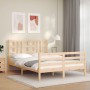 Estructura de cama con cabecero madera maciza 140x190 cm de , Camas y somieres - Ref: Foro24-3193901, Precio: 122,61 €, Descu...