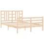 Estructura de cama con cabecero madera maciza 140x190 cm de , Camas y somieres - Ref: Foro24-3193901, Precio: 122,61 €, Descu...