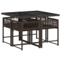 Set comedor de jardín 5 piezas y cojines ratán sintético marrón en Conjuntos de jardín | Comprar online en Foru.es