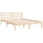 Bed frame with solid wood headboard 140x190 cm by , Beds and slatted bases - Ref: Foro24-3194096, Price: 124,81 €, Discount: %