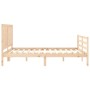 Estructura de cama de matrimonio con cabecero madera maciza de , Camas y somieres - Ref: Foro24-3194511, Precio: 169,84 €, De...