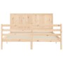 Estructura de cama de matrimonio con cabecero madera maciza de , Camas y somieres - Ref: Foro24-3194511, Precio: 169,84 €, De...