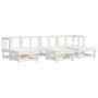 Juego de muebles de jardín 7 pzas madera maciza de pino blanco de , Conjuntos de jardín - Ref: Foro24-3186348, Precio: 379,54...
