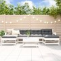 Juego de muebles de jardín 7 pzas madera maciza de pino blanco de , Conjuntos de jardín - Ref: Foro24-3186383, Precio: 497,48...
