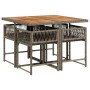 Set comedor de jardín 5 piezas con cojines ratán sintético gris en Conjuntos de jardín | Comprar online en Foru.es