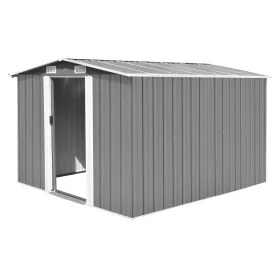 Caseta de jardín metal gris 257x298x178 cm de vidaXL, Cobertizos - Ref: Foro24-143341, Precio: 366,22 €, Descuento: %