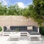 Juego de muebles de jardín 7 pzas madera maciza de pino blanco de , Conjuntos de jardín - Ref: Foro24-3186439, Precio: 448,16...
