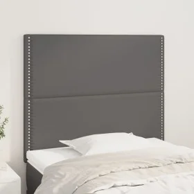 Cabeceros 2 unidades de cuero sintético gris 100x5x78/88 cm de , Cabeceros y pies de cama - Ref: Foro24-3116280, Precio: 49,6...