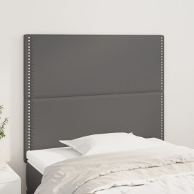 Cabeceros 2 unidades de cuero sintético gris 100x5x78/88 cm de , Cabeceros y pies de cama - Ref: Foro24-3116280, Precio: 50,5...