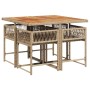 Set comedor de jardín 5 pzas con cojines ratán sintético beige en Conjuntos de jardín | Comprar online en Foru.es