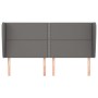 Cabecero con orejas cuero sintético gris 203x23x118/128 cm de , Cabeceros y pies de cama - Ref: Foro24-3117928, Precio: 111,3...