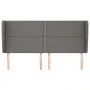 Headboard with ears gray synthetic leather 203x23x118/128 cm by , Headboards and footboards - Ref: Foro24-3117928, Price: 109...