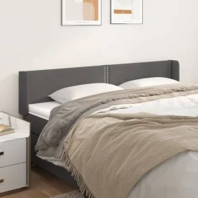 Gray synthetic leather headboard 203x16x78/88 cm by , Headboards and footboards - Ref: Foro24-3118740, Price: 59,22 €, Discou...