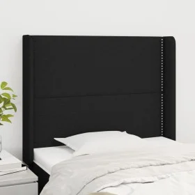 Cabecero con orejas de tela negro 83x16x118/128 cm de , Cabeceros y pies de cama - Ref: Foro24-3119416, Precio: 61,82 €, Desc...