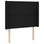 Cabecero con orejas de tela negro 83x16x118/128 cm de , Cabeceros y pies de cama - Ref: Foro24-3119416, Precio: 61,82 €, Desc...