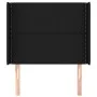 Cabecero con orejas de tela negro 83x16x118/128 cm de , Cabeceros y pies de cama - Ref: Foro24-3119416, Precio: 61,82 €, Desc...