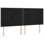 Cabecero con orejas de terciopelo negro 163x16x118/128 cm de , Cabeceros y pies de cama - Ref: Foro24-3119496, Precio: 109,72...