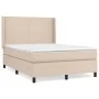Box spring bed with cappuccino synthetic leather mattress 140x190cm by , Beds and slatted bases - Ref: Foro24-3132380, Price:...
