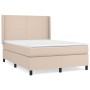 Cama box spring con colchón cuero sintético capuchino 140x190cm de , Camas y somieres - Ref: Foro24-3132380, Precio: 506,87 €...