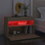 Mesitas de noche con LED 2 uds contrachapada Sonoma 60x35x40 cm de vidaXL, Mesitas de noche - Ref: Foro24-3082781, Precio: 85...