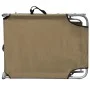 Tumbona plegable con toldo de acero taupé de vidaXL, Tumbonas - Ref: Foro24-44292, Precio: 60,69 €, Descuento: %