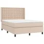 Box spring bed LED mattress synthetic leather cappuccino 140x190cm by , Beds and slatted bases - Ref: Foro24-3139384, Price: ...