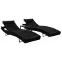 Sonnenliegen mit 2 Einheiten synthetisches Rattan Textilene schwarz von vidaXL, Liegen - Ref: Foro24-44893, Preis: 264,45 €, ...