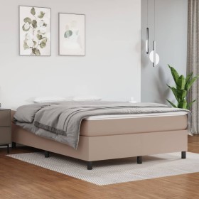Cama box spring con colchón cuero sintético capuchino 140x190cm de , Camas y somieres - Ref: Foro24-3144607, Precio: 405,20 €...