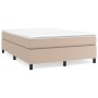 Cama box spring con colchón cuero sintético capuchino 140x190cm de , Camas y somieres - Ref: Foro24-3144607, Precio: 405,20 €...