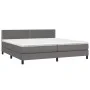 Boxspringbett mit grauer Kunstledermatratze 200x200 cm von , Betten und Lattenroste - Ref: Foro24-3141087, Preis: 590,84 €, R...