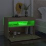 Mesitas de noche con LED 2 uds contrachapada Sonoma 60x35x40 cm de vidaXL, Mesitas de noche - Ref: Foro24-3082781, Precio: 85...