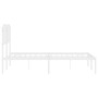 Estructura de cama de metal con cabecero blanca 140x190 cm de , Camas y somieres - Ref: Foro24-373936, Precio: 83,70 €, Descu...