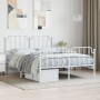 Estructura cama metal con cabecero y estribo blanco 140x200 cm de , Camas y somieres - Ref: Foro24-373955, Precio: 98,70 €, D...