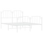 Estructura cama metal con cabecero y estribo blanco 140x200 cm de , Camas y somieres - Ref: Foro24-373955, Precio: 98,70 €, D...
