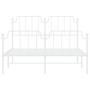Estructura cama metal con cabecero y estribo blanco 140x200 cm de , Camas y somieres - Ref: Foro24-373955, Precio: 98,70 €, D...