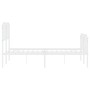 Estructura cama metal con cabecero y estribo blanco 140x200 cm de , Camas y somieres - Ref: Foro24-373955, Precio: 98,70 €, D...
