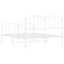 Estructura cama metal con cabecero y estribo blanco 140x200 cm de , Camas y somieres - Ref: Foro24-373955, Precio: 98,70 €, D...