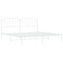 Estructura de cama con cabecero metal blanca 200x200 cm de , Camas y somieres - Ref: Foro24-373943, Precio: 103,30 €, Descuen...