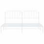 Estructura de cama con cabecero metal blanca 200x200 cm de , Camas y somieres - Ref: Foro24-373943, Precio: 103,30 €, Descuen...